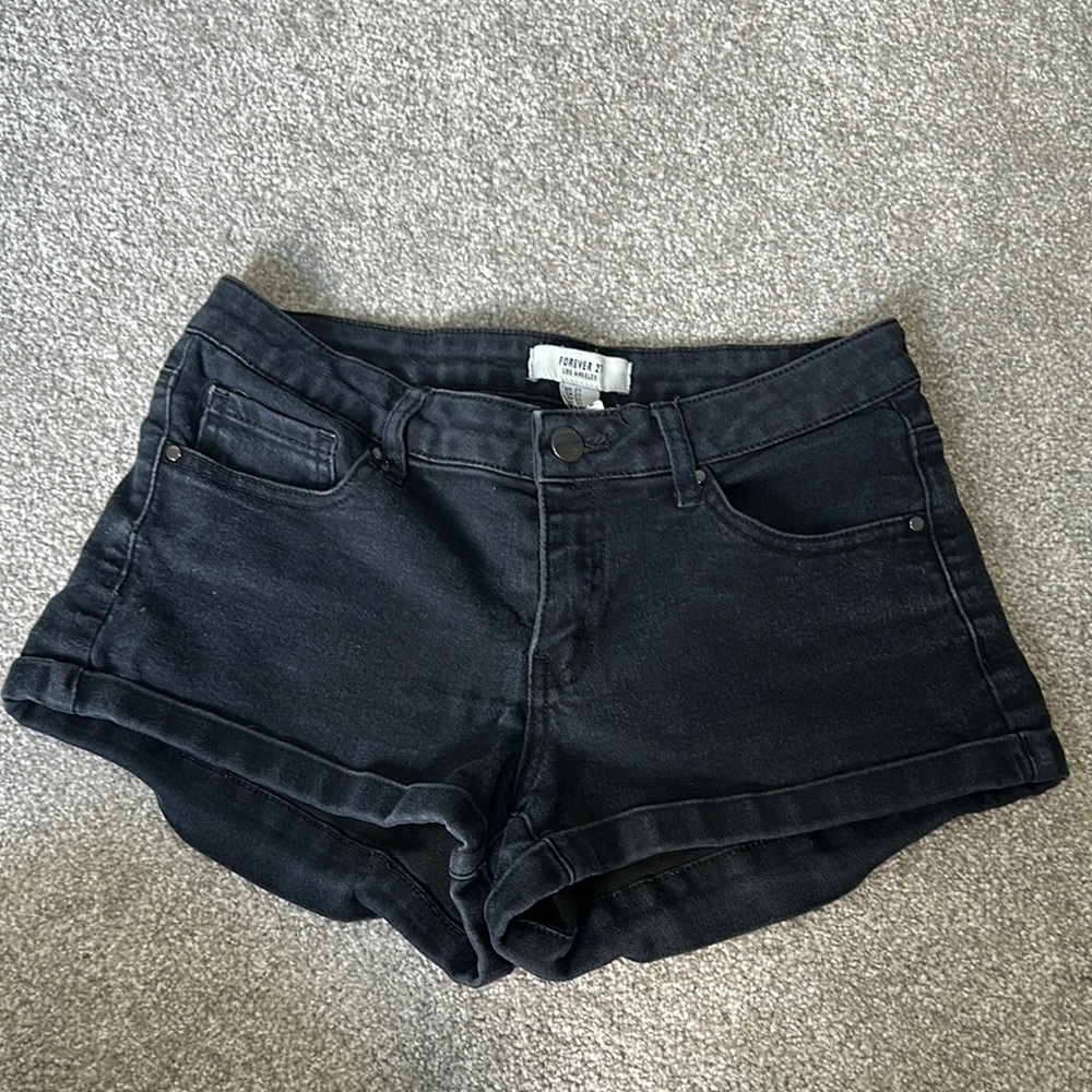 Forever 21 Black Jean Shorts 27